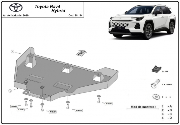 Steel differential guard for Toyota RAV 4 Hybrid