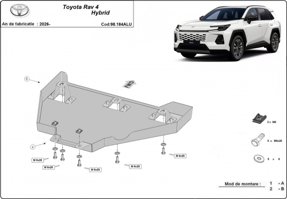 Aluminum diferential guard for Toyota Rav4