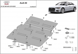 Steel sump guard for Audi A6
