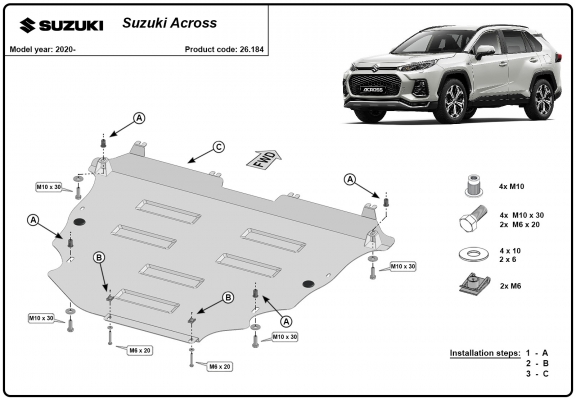 Steel sump guard for Suzuki Across