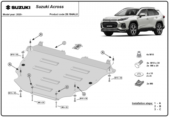 Aluminum sump guard for Suzuki Across