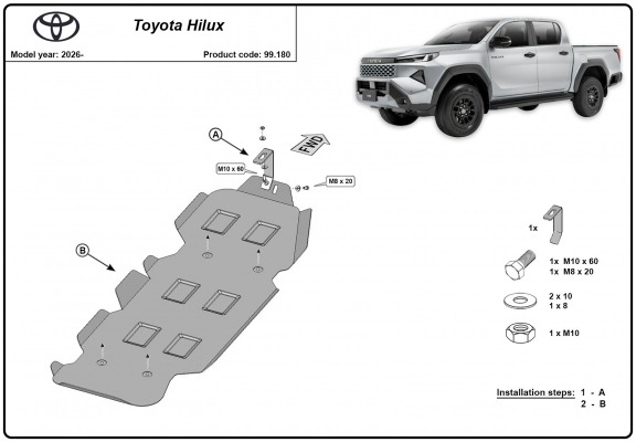 Steel fuel tank guard  for Toyota Hilux