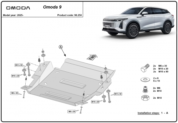 Steel differential guard for Omoda 9