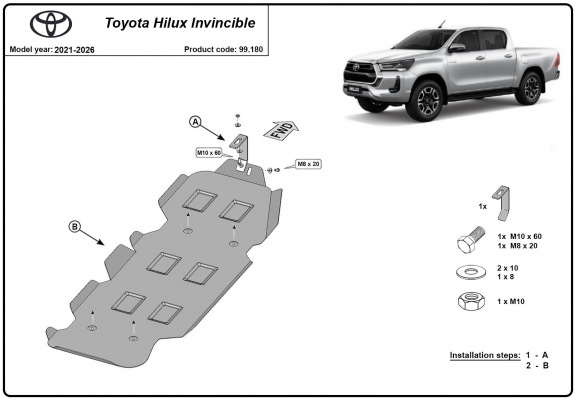 Steel fuel tank guard  for Toyota Hilux Invincible