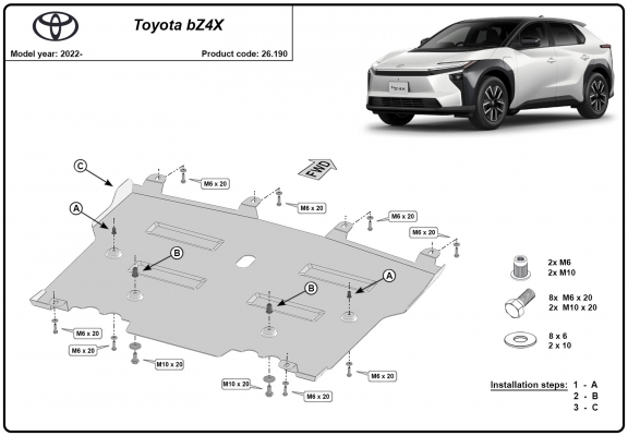 Steel sump guard for Toyota BZ4X