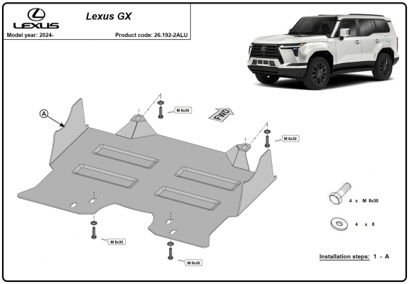 Aluminum sump guard for Lexus GX