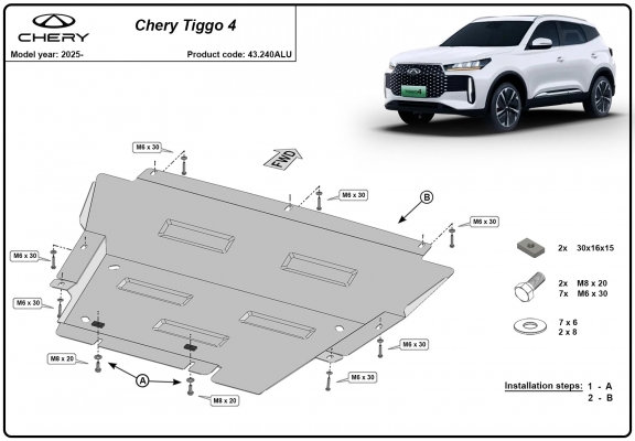 Aluminum sump guard for Chery Tiggo 4