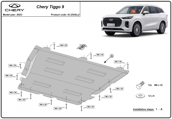 Aluminum sump guard for Chery Tiggo 9