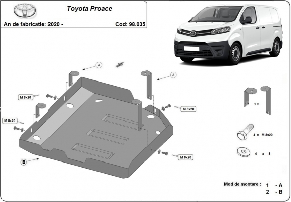 Steel AdBlue tank guard for Toyota Proace