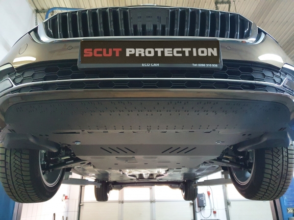 Steel sump guard for Skoda Superb 4