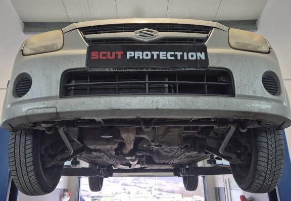 Steel sump guard for the protection of the engine and the gearbox for Suzuki Wagon R+