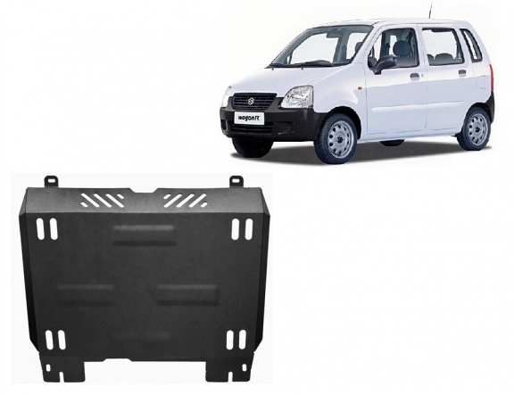 Steel sump guard for the protection of the engine and the gearbox for Suzuki Wagon R+