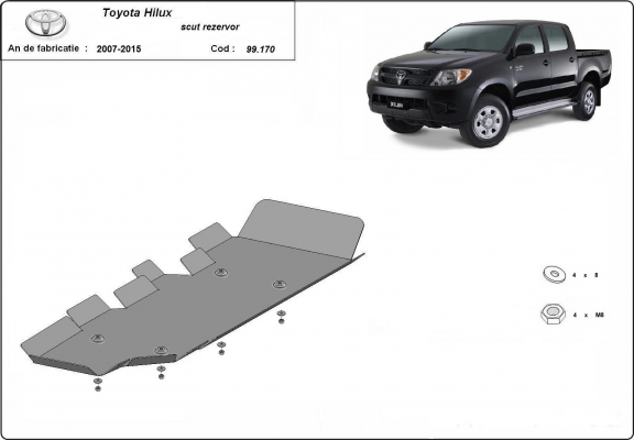 Steel fuel tank guard  for Toyota Hilux
