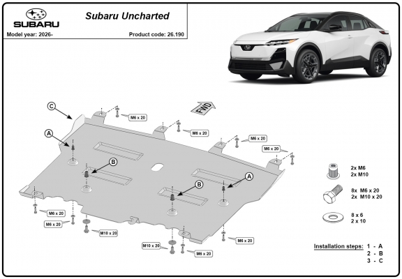 Steel sump guard for Subaru Uncharted