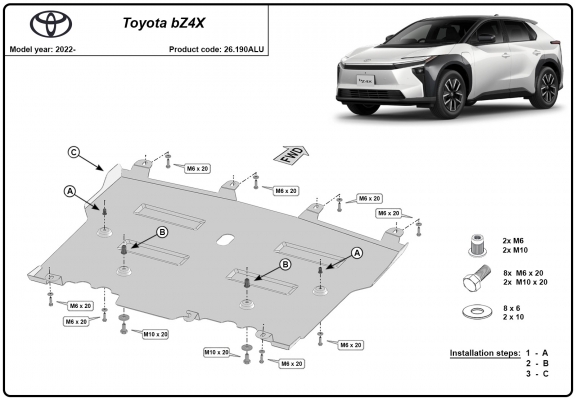 Aluminum sump guard for Toyota BZ4X