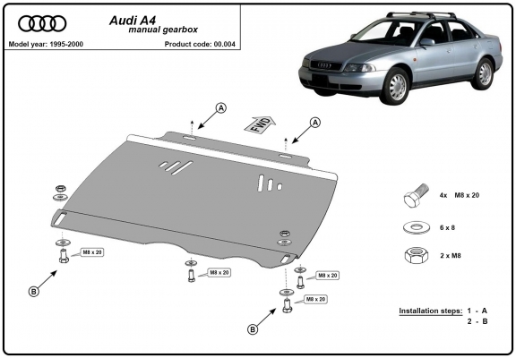 Steel manual gearbox guard  Audi A4  B5