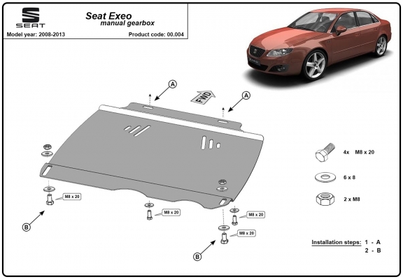Steel manual gearbox guard  Seat Exeo