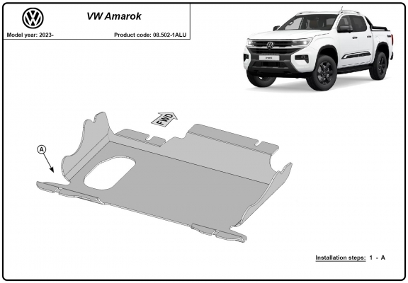 Aluminum sump guard for Volkswagen Amarok