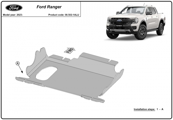 Aluminum sump guard for Ford Ranger