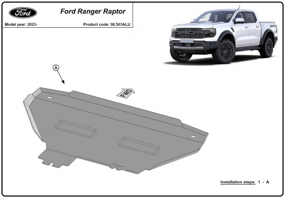 Aluminum radiator guard for Ford Ranger Raptor