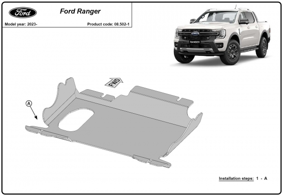 Steel sump guard for Ford Ranger