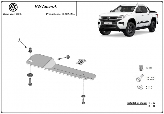 Aluminum fuel filter guard for Volkswagen Amarok