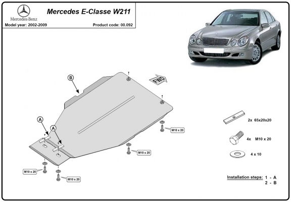 Steel automatic gearbox guard forMercedes E-Clasee W211