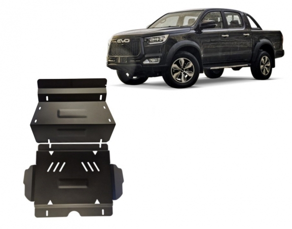 Steel sump guard for Evo Cross 4