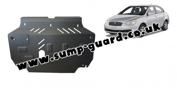 Steel sump guard for Hyundai Accent