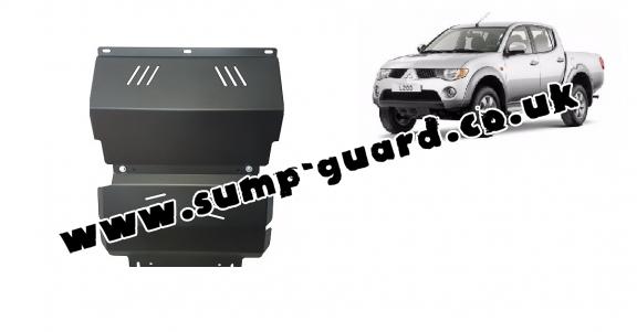Steel sump guard for the protection of the engine and the radiator for Mitsubishi L 200