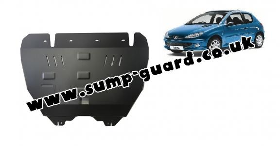 Steel sump guard for Peugeot 206