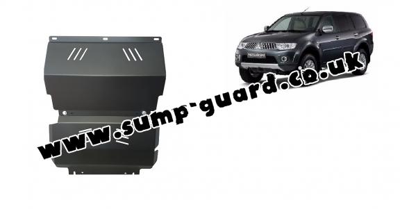 Steel sump guard for the protection of the engine and the radiator for Mitsubishi Shogun Sport 2