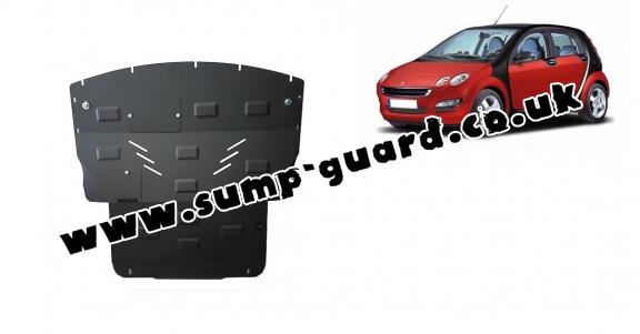 Steel sump guard for the protection of the engine and the gearbox for Smart FourFour petrol