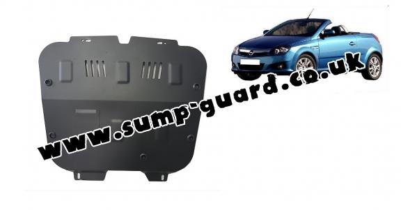 Steel sump guard for Vauxhall Tigra