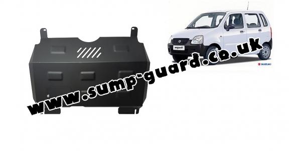 Steel sump guard for the protection of the engine and the gearbox for Suzuki Wagon R+