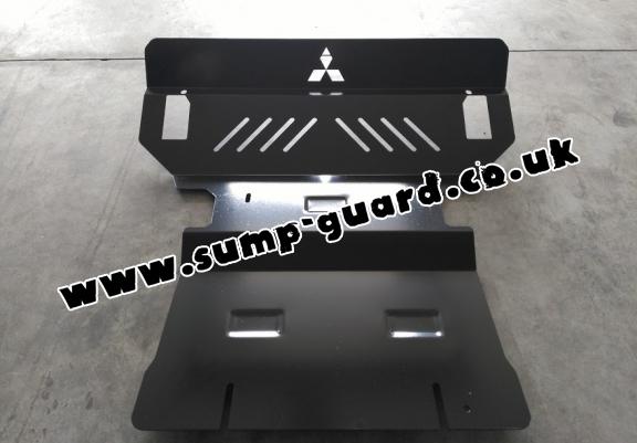 Steel sump guard for the protection of the engine and the radiator for Mitsubishi Shogun 3 (V60, V70)