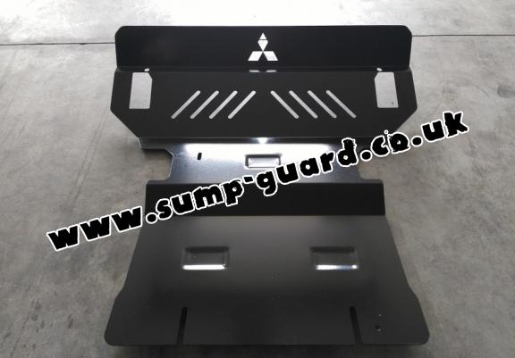 Steel sump guard for the protection of the engine and the radiator for Mitsubishi Shogun 3 (V60, V70)