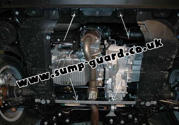 Steel sump guard for the protection of the engine and the gearbox for Lancia Delta 3