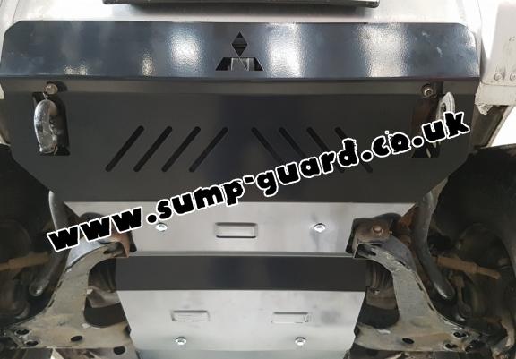 Steel sump guard for the protection of the engine and the radiator for Mitsubishi Shogun 3 (V60, V70)