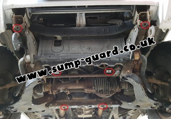 Steel sump guard for the protection of the engine and the radiator for Mitsubishi Shogun 3 (V60, V70)