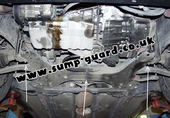 Steel sump guard for the protection of the engine and the gearbox for Peugeot 406