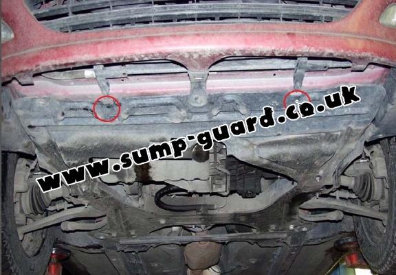 Steel sump guard for the protection of the engine and the gearbox for Peugeot 406