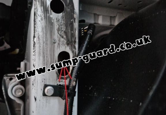 Steel sump guard for the protection of the engine and the gearbox for Ford Transit Custom