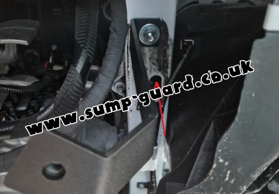 Steel sump guard for the protection of the engine and the gearbox for Ford Transit Custom