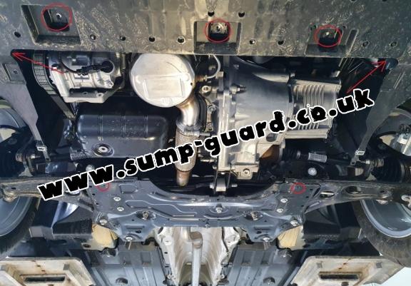 Steel sump guard for Peugeot 208