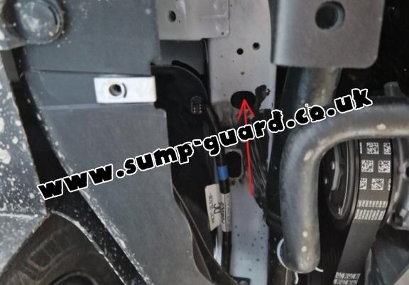 Galvanized steel sump guard for Ford Transit Custom