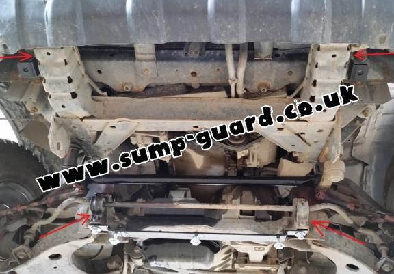 Steel sump guard for the protection of the engine and the radiator for Nissan Pick Up