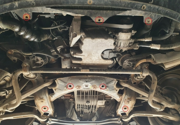 Steel sump guard for Audi A6