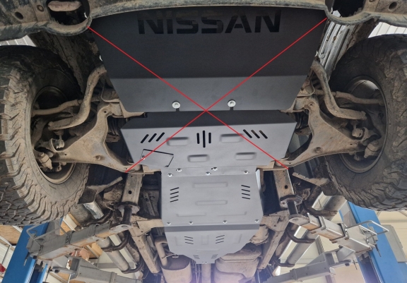 Steel gearbox and differential guard for Nissan Pathfinder
