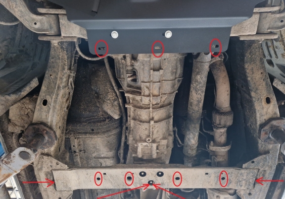 Steel gearbox and differential guard for Nissan Pathfinder